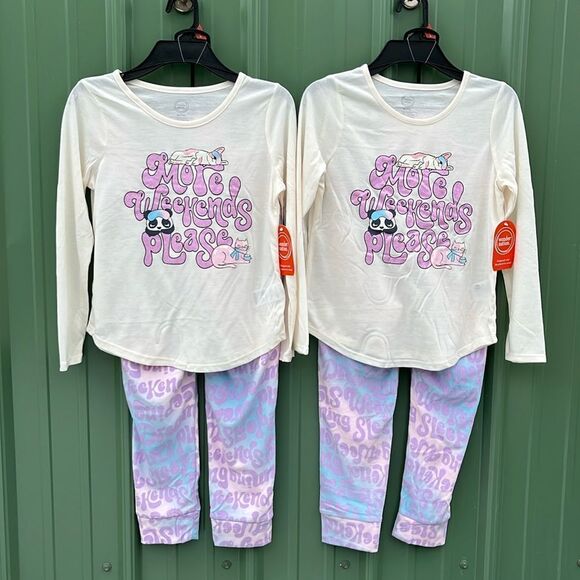 Long Sleeve Top with Jogger Pants Pajama Lounge Sleep 2pc Set 2-Pack Size M - Picture 1 of 5